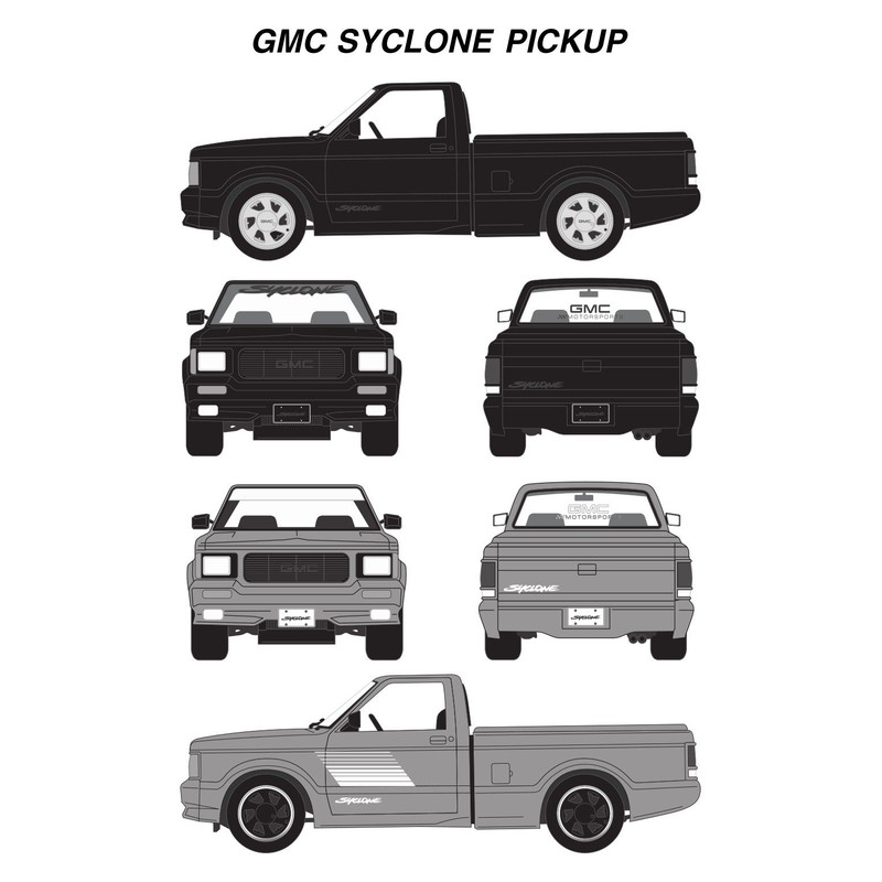 Gmc Syclone Pickup Car Blueprint 0