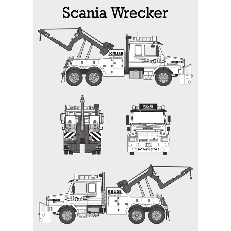 Scania Wrecker Car Blueprint 0