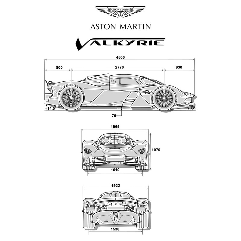 Aston Martin Valkyrie Car Blueprint 0