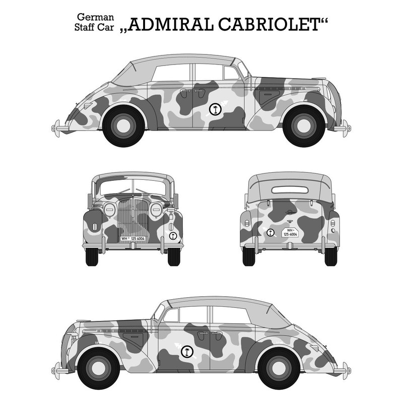 German Staff Car Admiral Cabriolet Car Blueprint 0