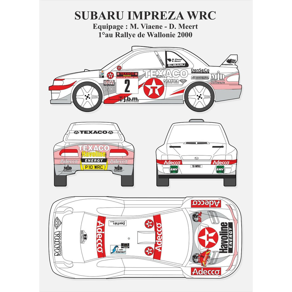 SUBARU IMPREZA WRC Car Blueprint PDF SVG Vector Drawing 0