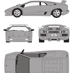 lamborghini diablo car blueprint