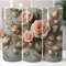 3D Pink Roses Tumbler Wrap For 20oz Skinny Spring Floral PNG Design For Sublimation Straight Tap 0