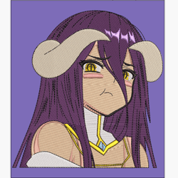 anime embroidery albedo design
