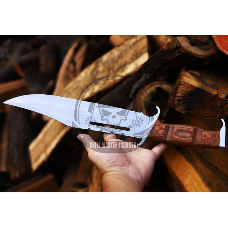 Custom Handmade Stainless Steel Hand Forged Hunting KnifeFixed Blade Knife With Sheath 1
