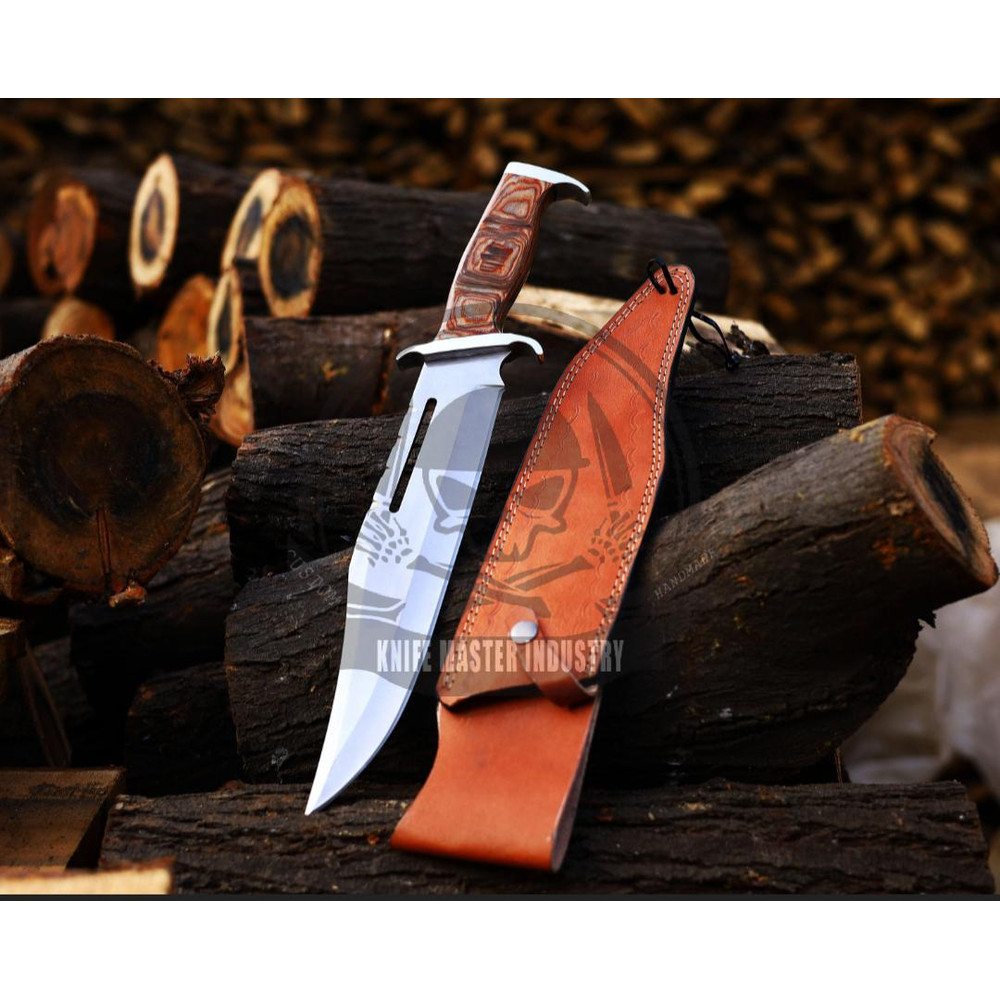 Custom Handmade Stainless Steel Hand Forged Hunting KnifeFixed Blade Knife With Sheath 2