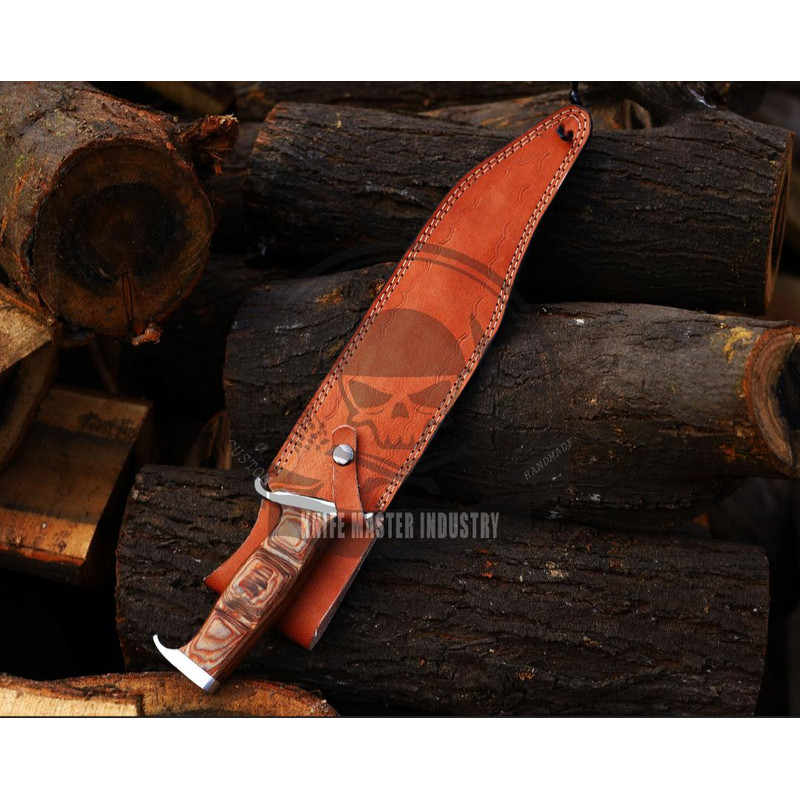Custom Handmade Stainless Steel Hand Forged Hunting KnifeFixed Blade Knife With Sheath 4