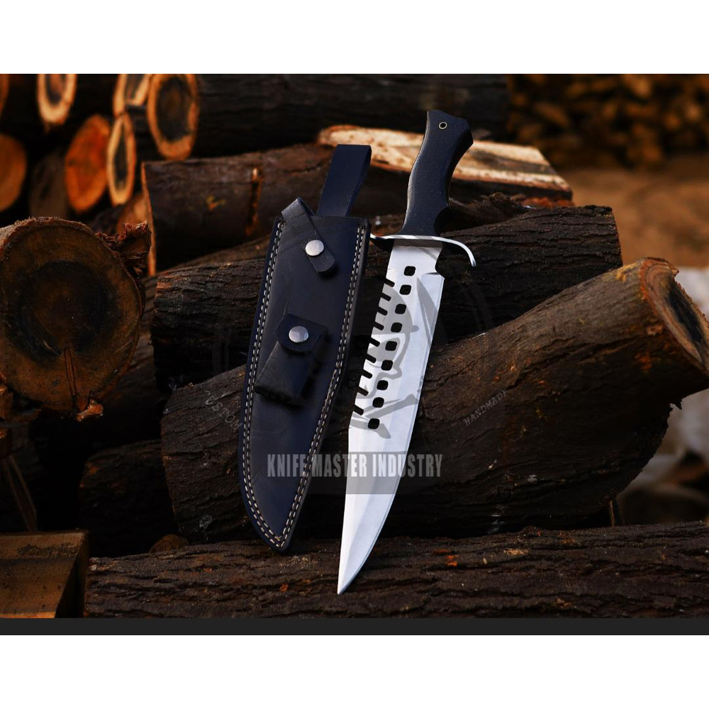 Handmade Stainless Steel Hand Forged Bushcraft Bowie KnifeFixed Blade Handcrafted Knife With Sheath 0