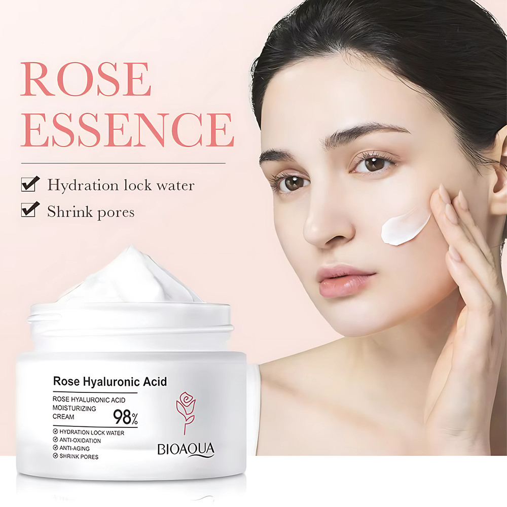 BIOAQUA Rose Hyaluronic Acid Face Cream Skin Care Face Firming Cream Moisturizing Brightening Face 4