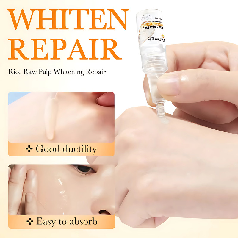 12pcs BIOAQUA Rice Raw Powder Lyophilized Serum Set Moisturizing Brightening Hydrating FreezeDried 4