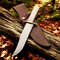 Handmade D2 Steel Fixed Blade Hunting Bowie Knife With Bone Handle  Camping EDC Vintage Knife  Chri 0