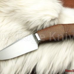 handmade d2 steel fixed blade hunting skinning knife with micarta handle christmas, anniversary, new year gift for him