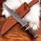 Handmade Damascus Steel Blade Hunting Bowie Knife Rose Wood Handle Christmas Anniversary New Year