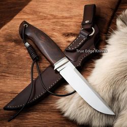 handmade d2 steel blade hunting skinner knife | rose wood handle | christmas, anniversary, new year gift for him