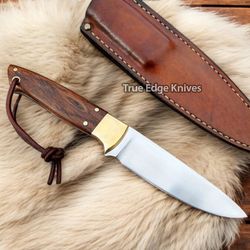 handmade d2 steel blade hunting skinning knife | rose wood handle | christmas, anniversary, new year gift for him