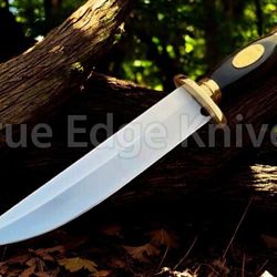 handmade d2 steel blade hunting bowie knife with bull horn handle christmas, anniversary, new year gift for him