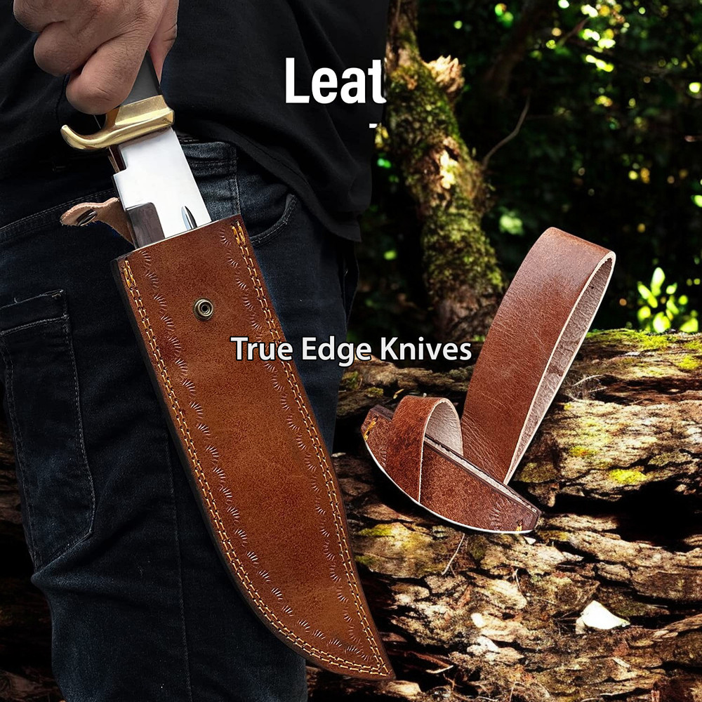 Handmade D2 Steel Blade Hunting Bowie Knife  Bull Horn Handle  Christmas Anniversary New Year Gift  4