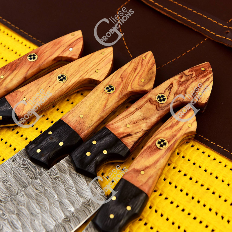 5 Pieces Damascus Chef Set Kitchen Tool Kitchen Utensils Christmas Gift New Year Gift Birthday Gift 0