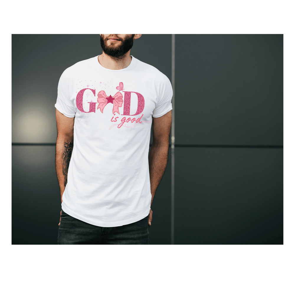 God Is Good PNG God Is Good Coquette Pink Bow PngChristian Png For Shirts Bible Verse Png Jesus Png 1