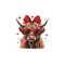 Highland Cow Png Valentines Day Retro Valentine Highland Cow Png Valentine Coquette Png Love Png Su 0