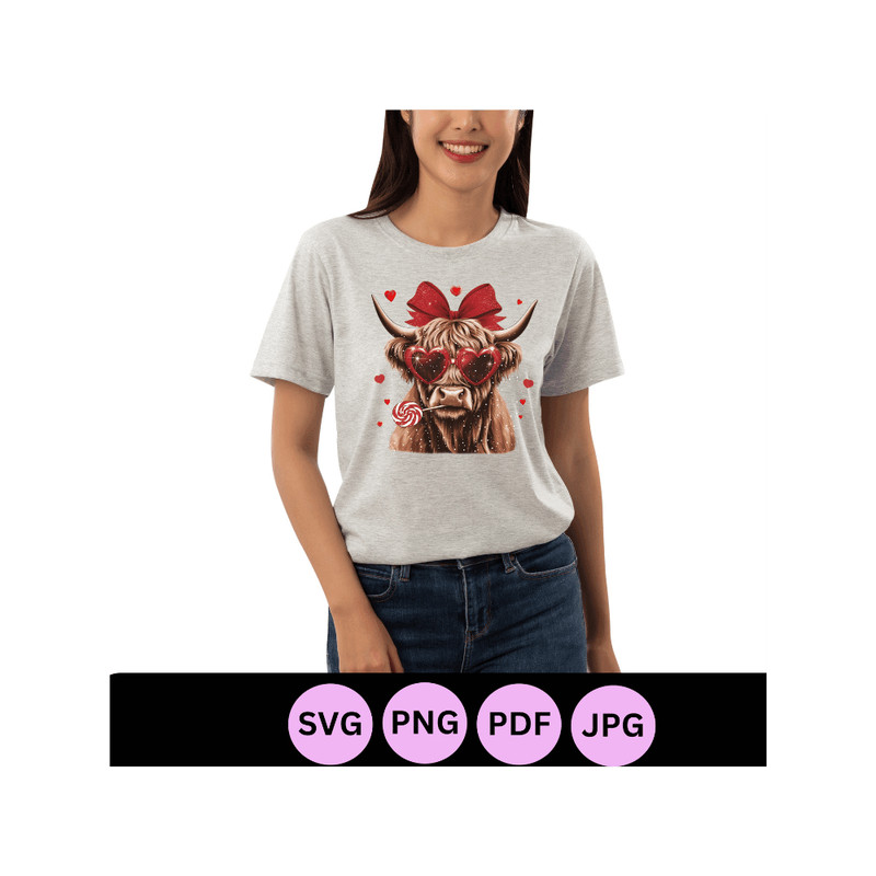 Highland Cow Png Valentines Day Retro Valentine Highland Cow Png Valentine Coquette Png Love Png Su 6