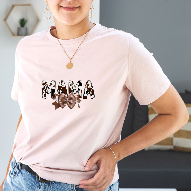 Western Cowgirl Mama Png Leather Suede Bow Png Howdy Mom Brown Cowhide Bow Png Western Mama Bow Png 2