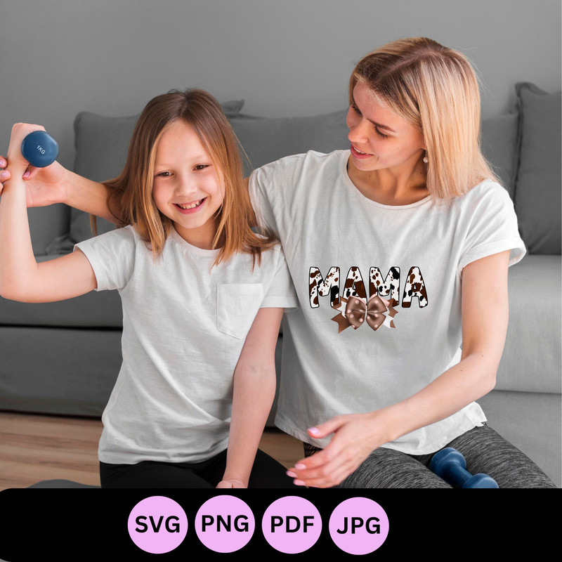 Western Cowgirl Mama Png Leather Suede Bow Png Howdy Mom Brown Cowhide Bow Png Western Mama Bow Png 17