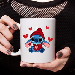 kawaii stich valentine png, heart png, valentine's day png, happy valentine's png, love png, stich cartoon png