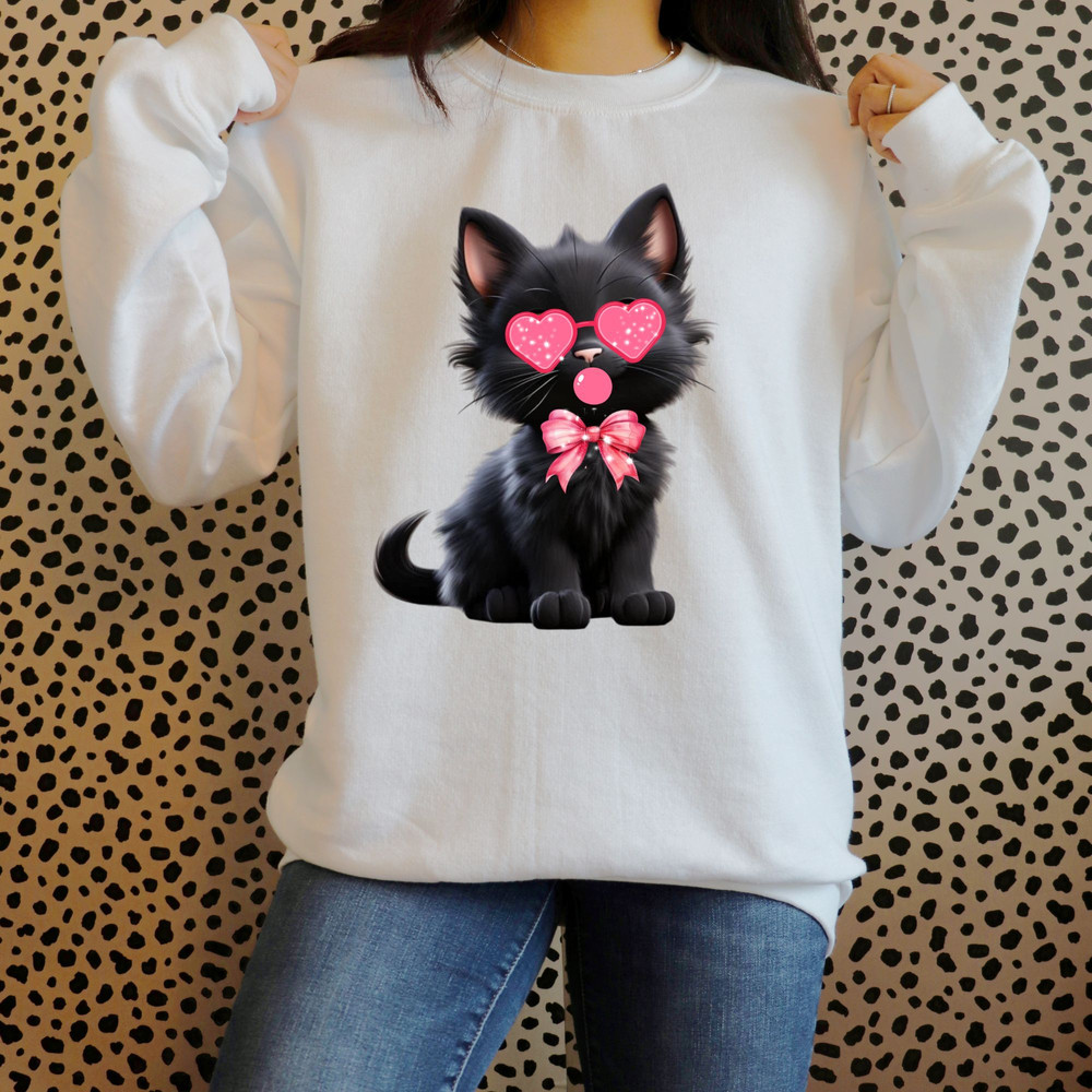 Valentine Cute Cat Png Funny Cat With Sunglasses Blowing Bubble PNG Trendy Valentine Png Cat Lover 0