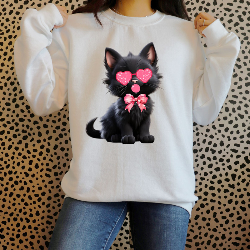 Valentine Cute Cat Png Funny Cat With Sunglasses Blowing Bubble PNG Trendy Valentine Png Cat Lover 0