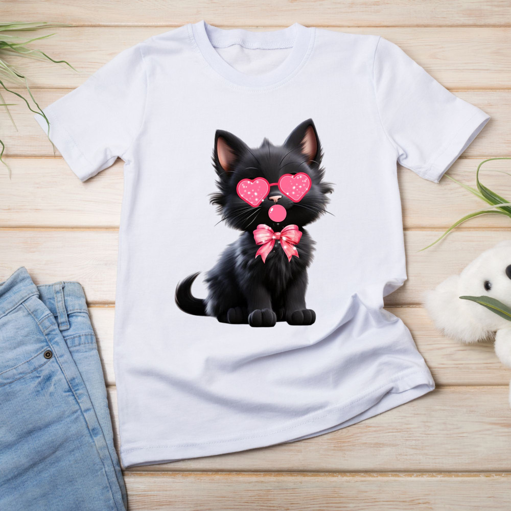 Valentine Cute Cat Png Funny Cat With Sunglasses Blowing Bubble PNG Trendy Valentine Png Cat Lover 10