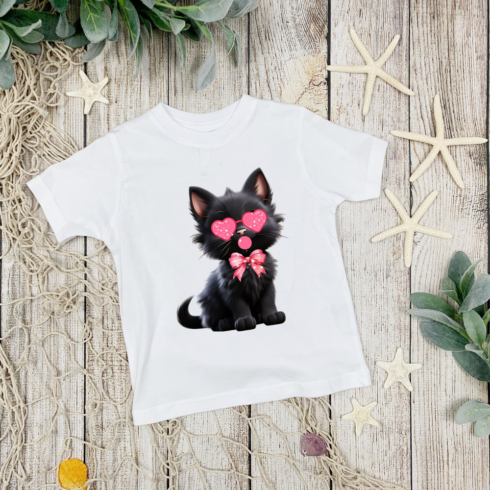 Valentine Cute Cat Png Funny Cat With Sunglasses Blowing Bubble PNG Trendy Valentine Png Cat Lover 11