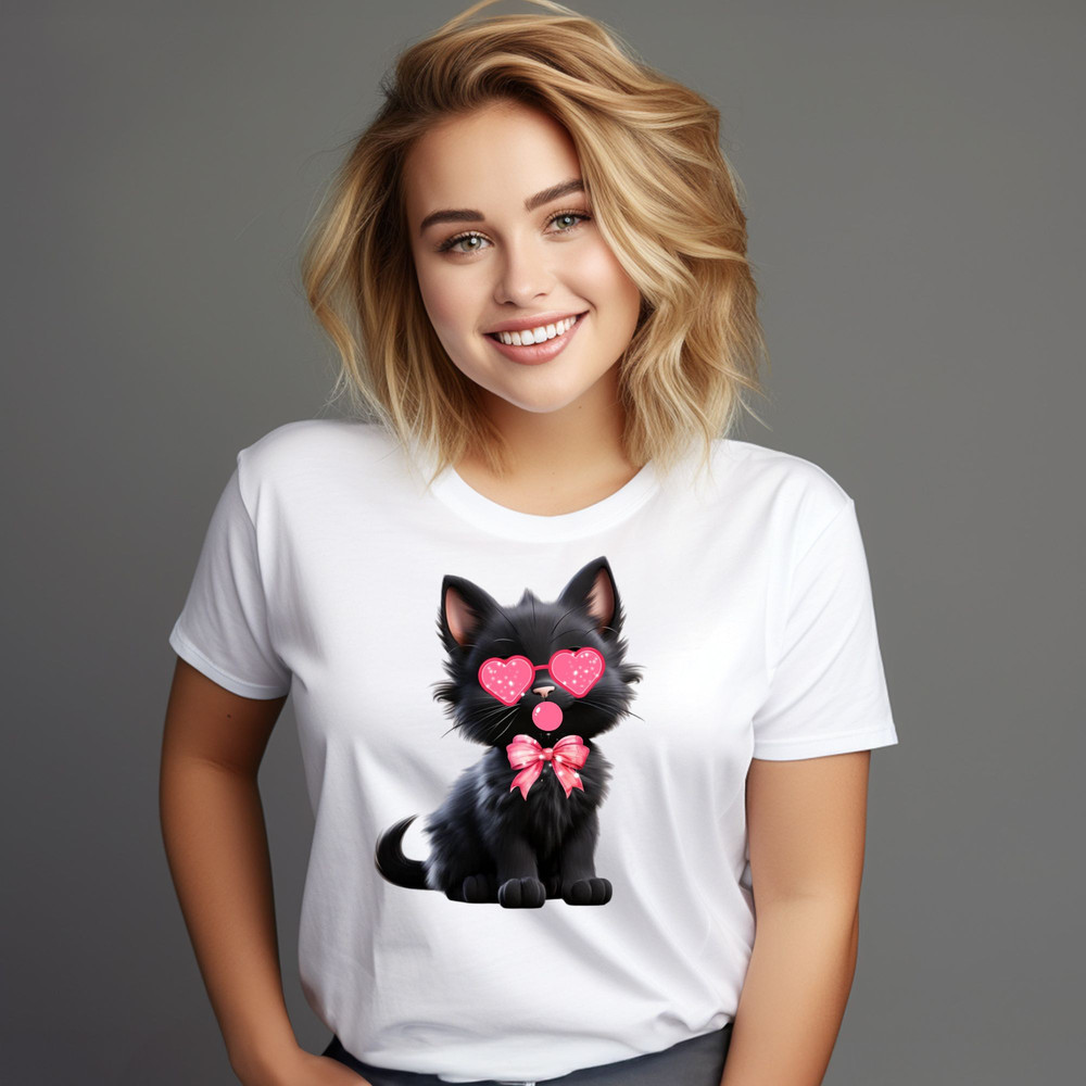 Valentine Cute Cat Png Funny Cat With Sunglasses Blowing Bubble PNG Trendy Valentine Png Cat Lover 4