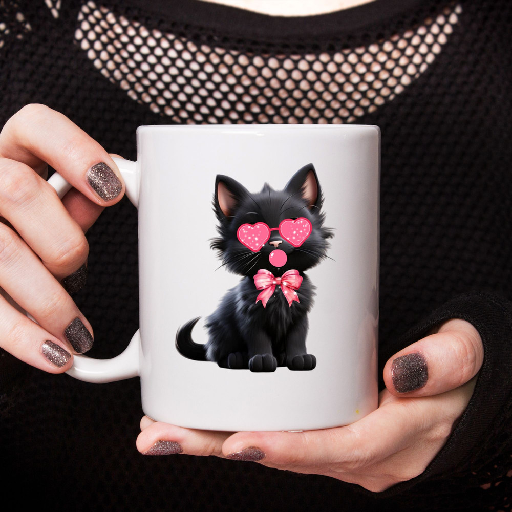 Valentine Cute Cat Png Funny Cat With Sunglasses Blowing Bubble PNG Trendy Valentine Png Cat Lover 6