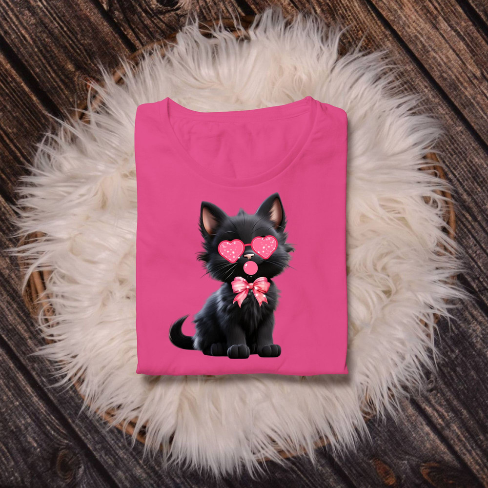 Valentine Cute Cat Png Funny Cat With Sunglasses Blowing Bubble PNG Trendy Valentine Png Cat Lover 8