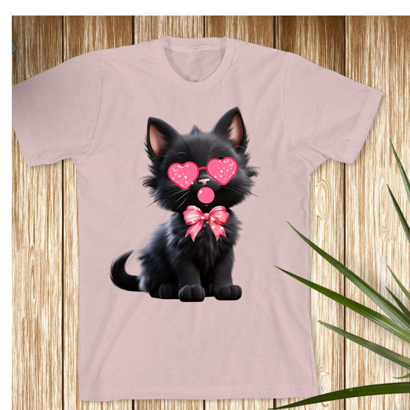 Valentine Cute Cat Png Funny Cat With Sunglasses Blowing Bubble PNG Trendy Valentine Png Cat Lover 12