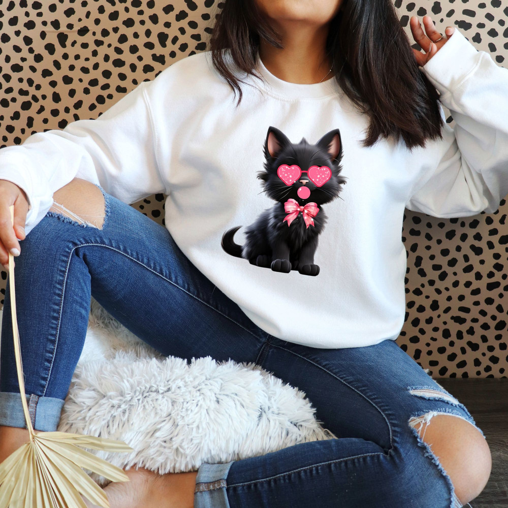 Valentine Cute Cat Png Funny Cat With Sunglasses Blowing Bubble PNG Trendy Valentine Png Cat Lover 13