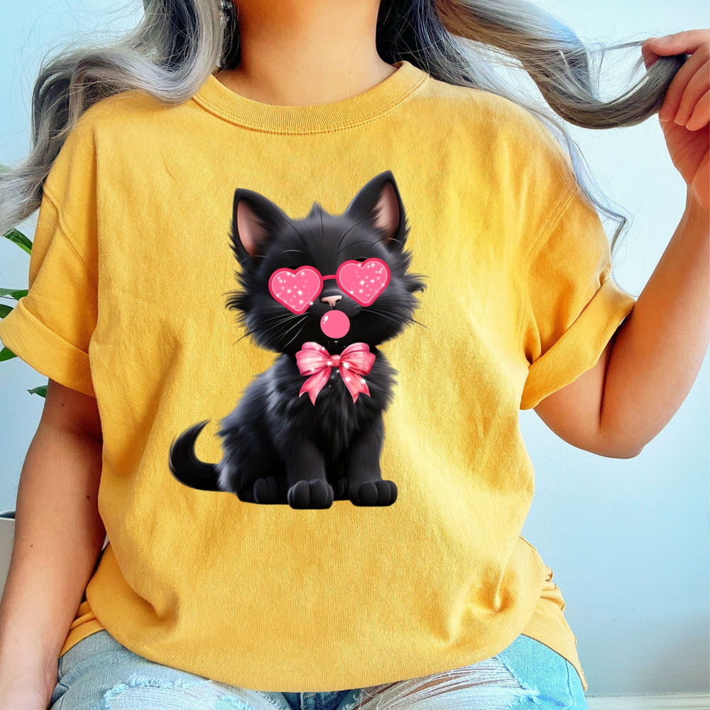 Valentine Cute Cat Png Funny Cat With Sunglasses Blowing Bubble PNG Trendy Valentine Png Cat Lover 14