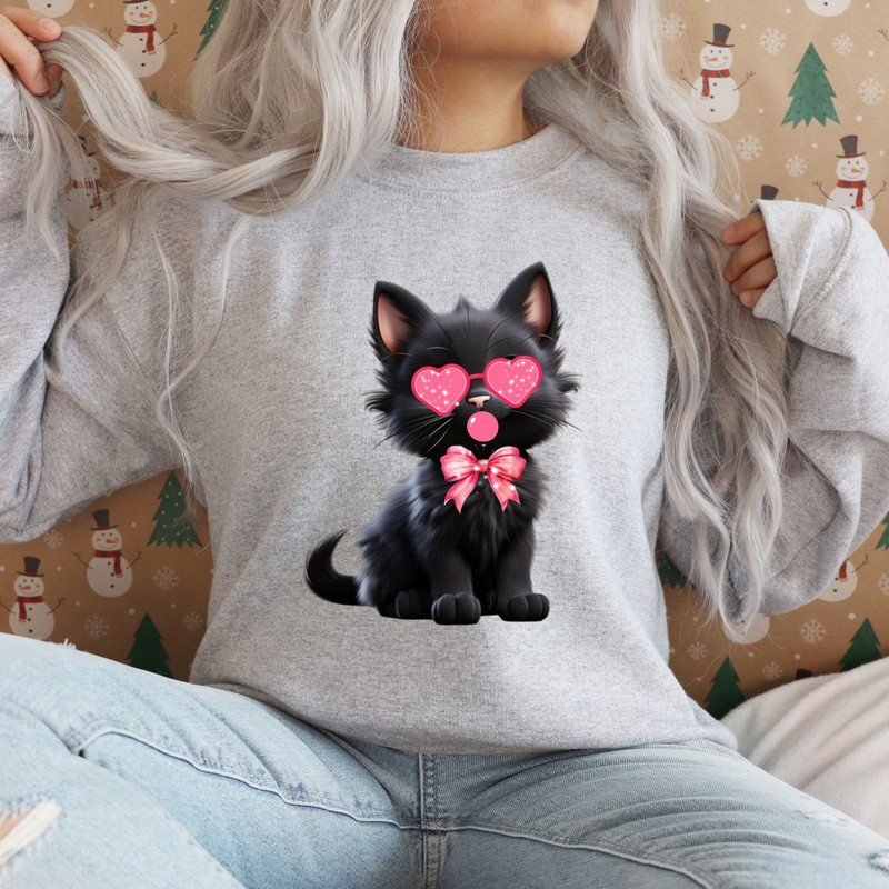 Valentine Cute Cat Png Funny Cat With Sunglasses Blowing Bubble PNG Trendy Valentine Png Cat Lover 15