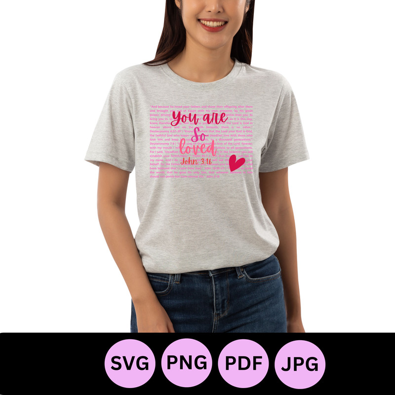 You Are So Loved Valentines Heart PNG SVG Christian PNG Valentine Jesus Love Png Svg Bible Verse Pn 4