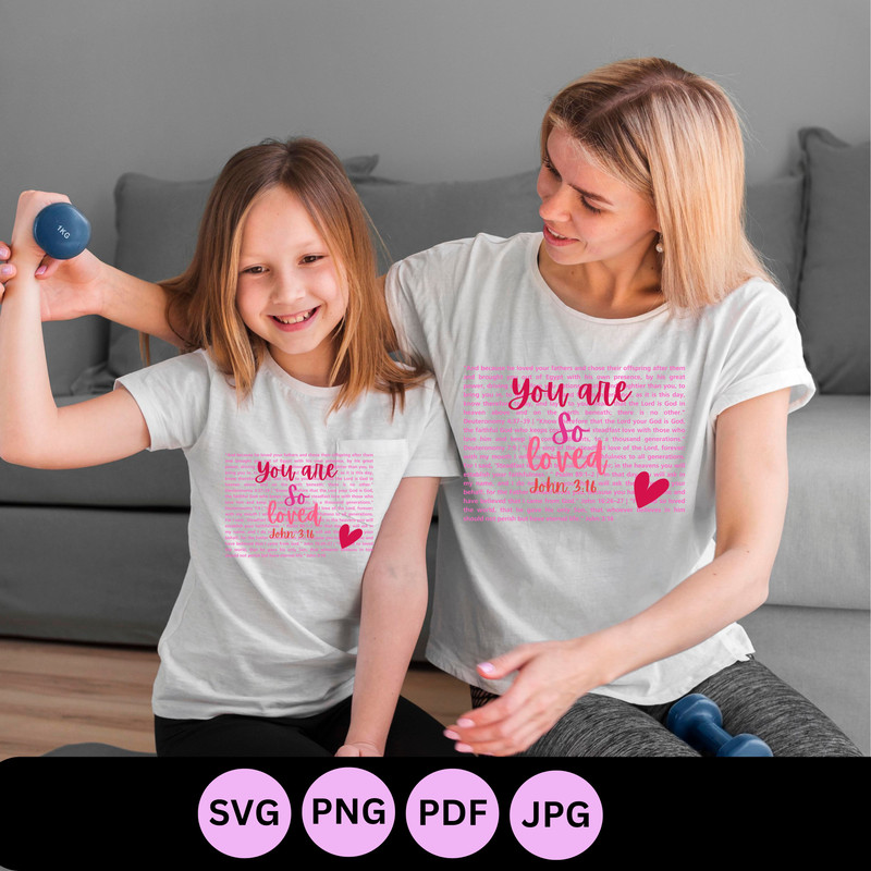 You Are So Loved Valentines Heart PNG SVG Christian PNG Valentine Jesus Love Png Svg Bible Verse Pn 16