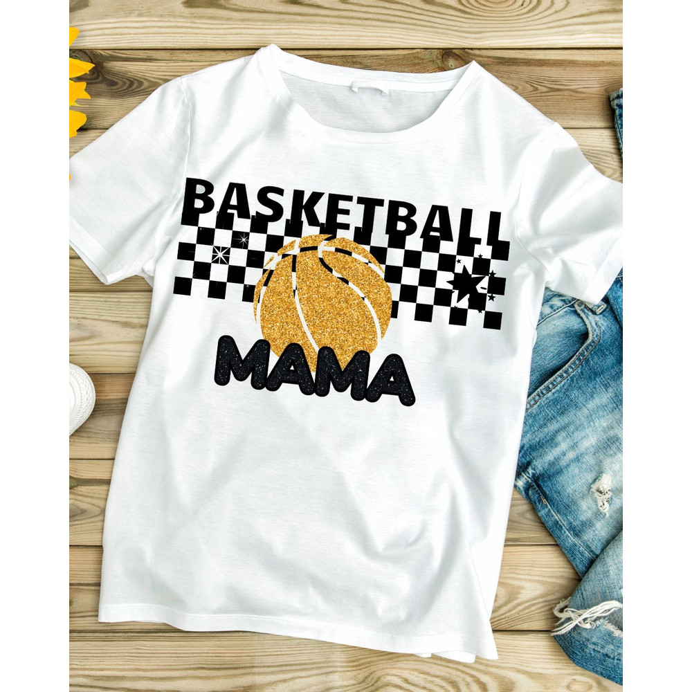 Retro Basketball Mama PNG Glitter Basketball PNG Sublimation Design Digital Download Png Basketball 0