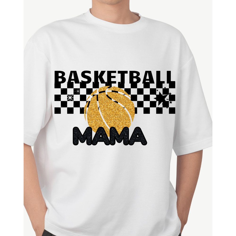 Retro Basketball Mama PNG Glitter Basketball PNG Sublimation Design Digital Download Png Basketball 3
