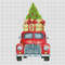 Christmas Car Cross Stitch Pattern PDF For Beginners 65x110 Stitches 0