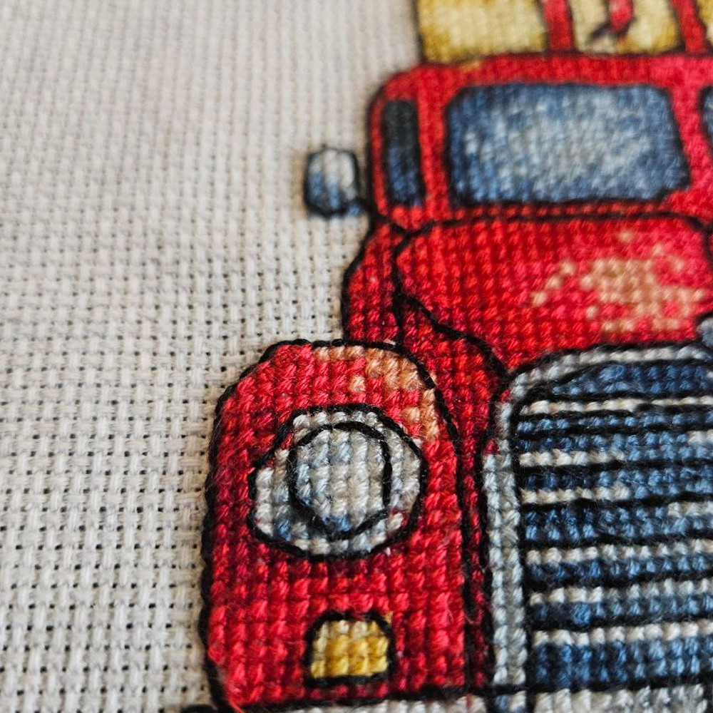Christmas Car Cross Stitch Pattern PDF For Beginners 65x110 Stitches 2