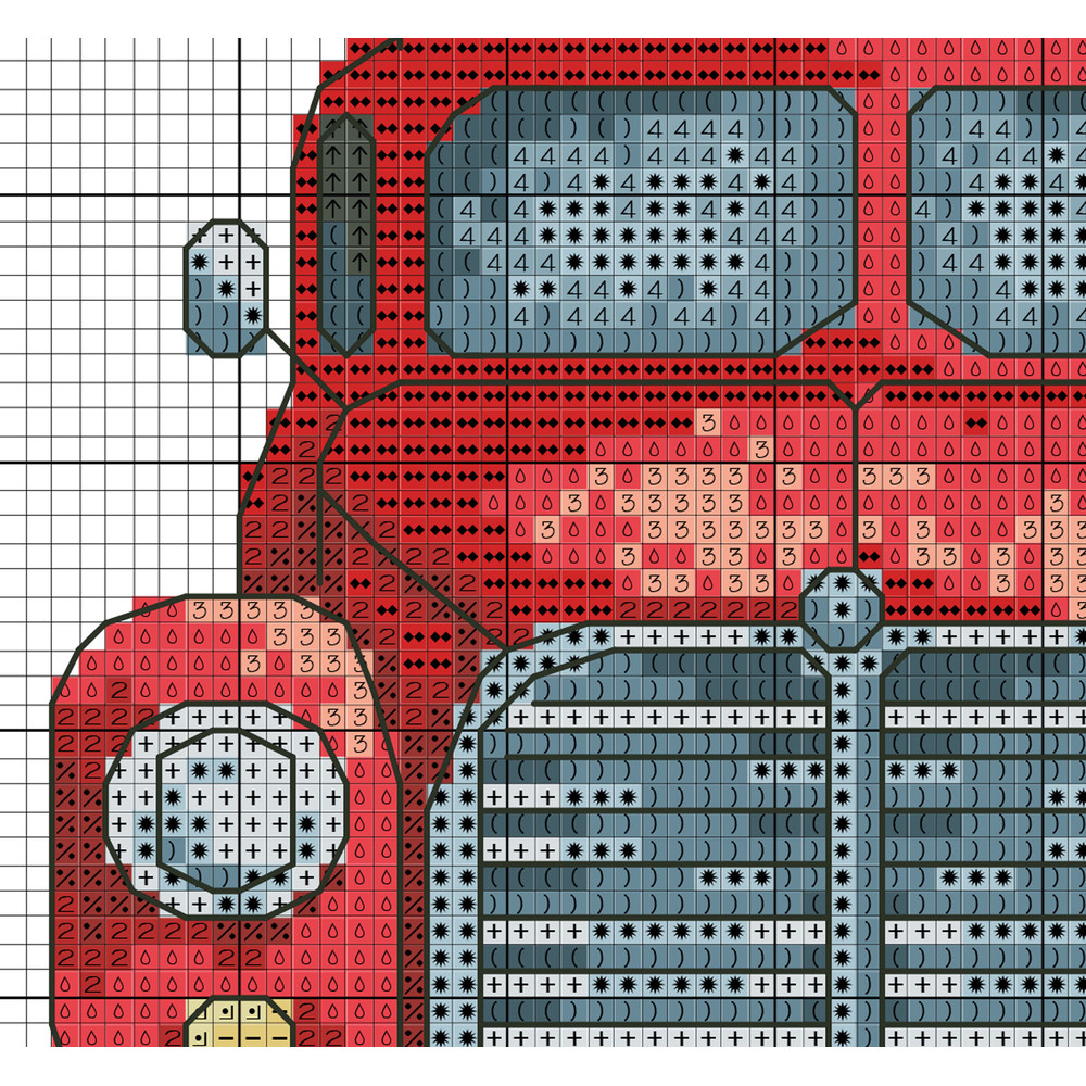 Christmas Car Cross Stitch Pattern PDF For Beginners 65x110 Stitches 5