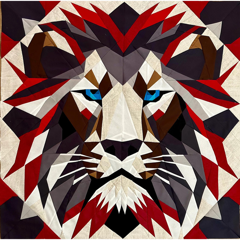 Lion Foundation Paper Piecing Pattern Quilt Pattern Lion Patchwork Sewing Pattern For Lion Animal P