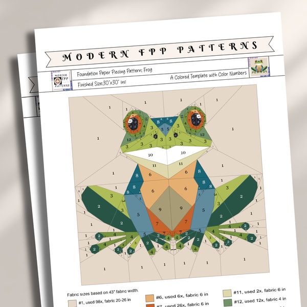 Interlocking Frog Pattern Frog Foundation Paper Piecing Pattern, Quilt pattern frog de | Inspire ...