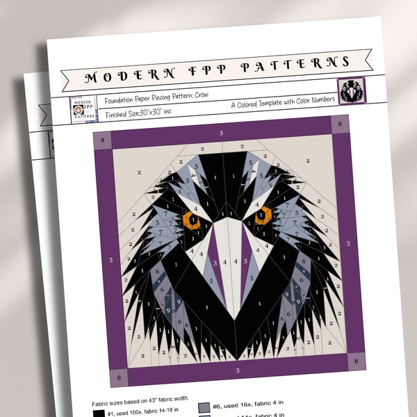 Triangle Crow Pattern Quilt pattern, Crow Quilt pattern, Crow Patchwork sewing pat | Inspire ...