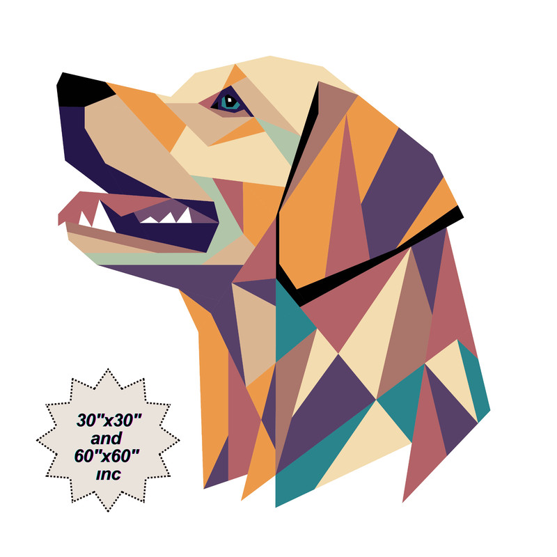 Golden Retriever Dog Foundation Paper Piecing PatternQuilt Patterndog DesignPatchwork Sewing Patter 0